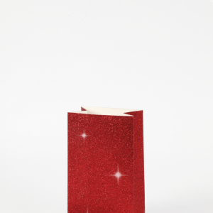 Papiertüten, H: 17 cm, 6x9, rot glitzer