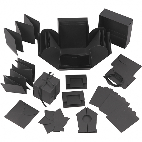 Explosionsbox schwarz 7x7x7cm