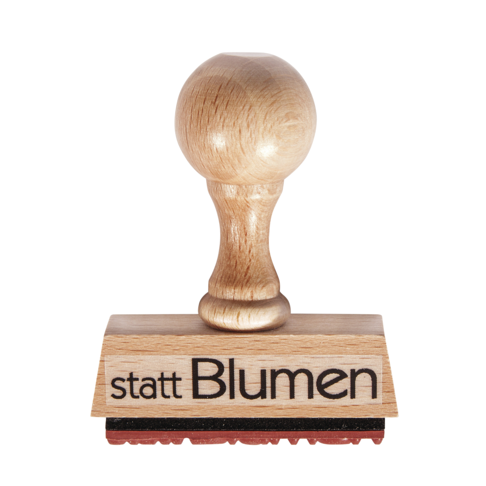 Statement-Stempel statt Blumen