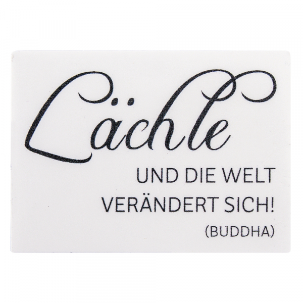 Wachsmotiv "Lächle und die Welt..."