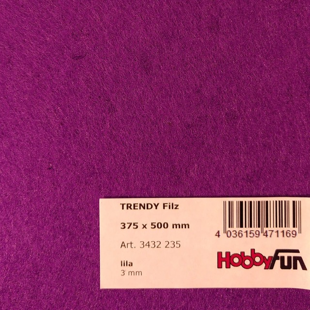 TRENDYfilz ca. 375 x 500 mm, 3 mm, lila