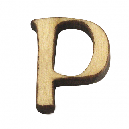 Holz-Buchstabe, 2 cm, P